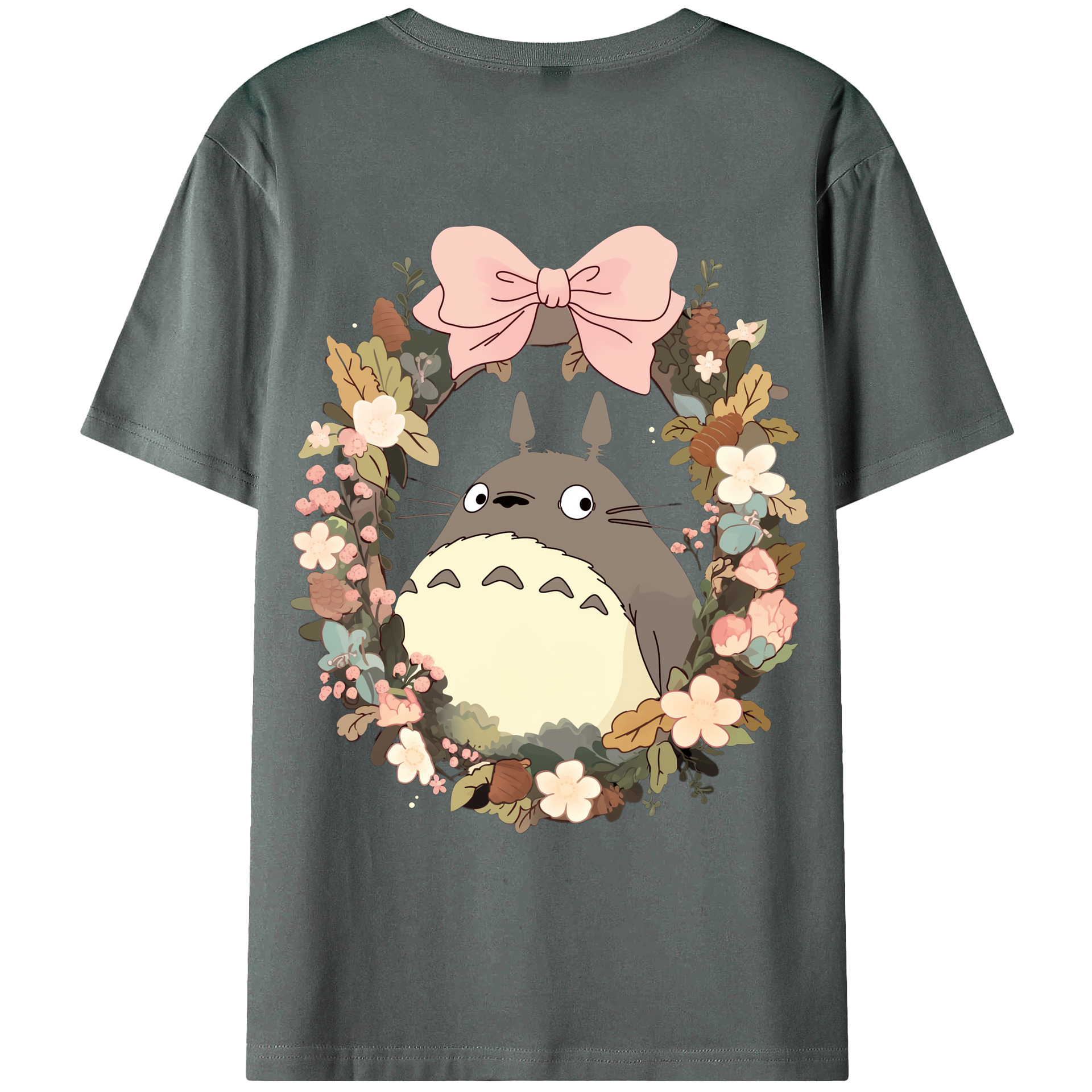 （画像用） となりのトトロ 草壁メイ 草壁サツキ My Neighbor Totoro Satsuki Kusakabe Mei Kusakabe 綿100％ メンズ半袖Tシャツ（バックプリント） 通気性